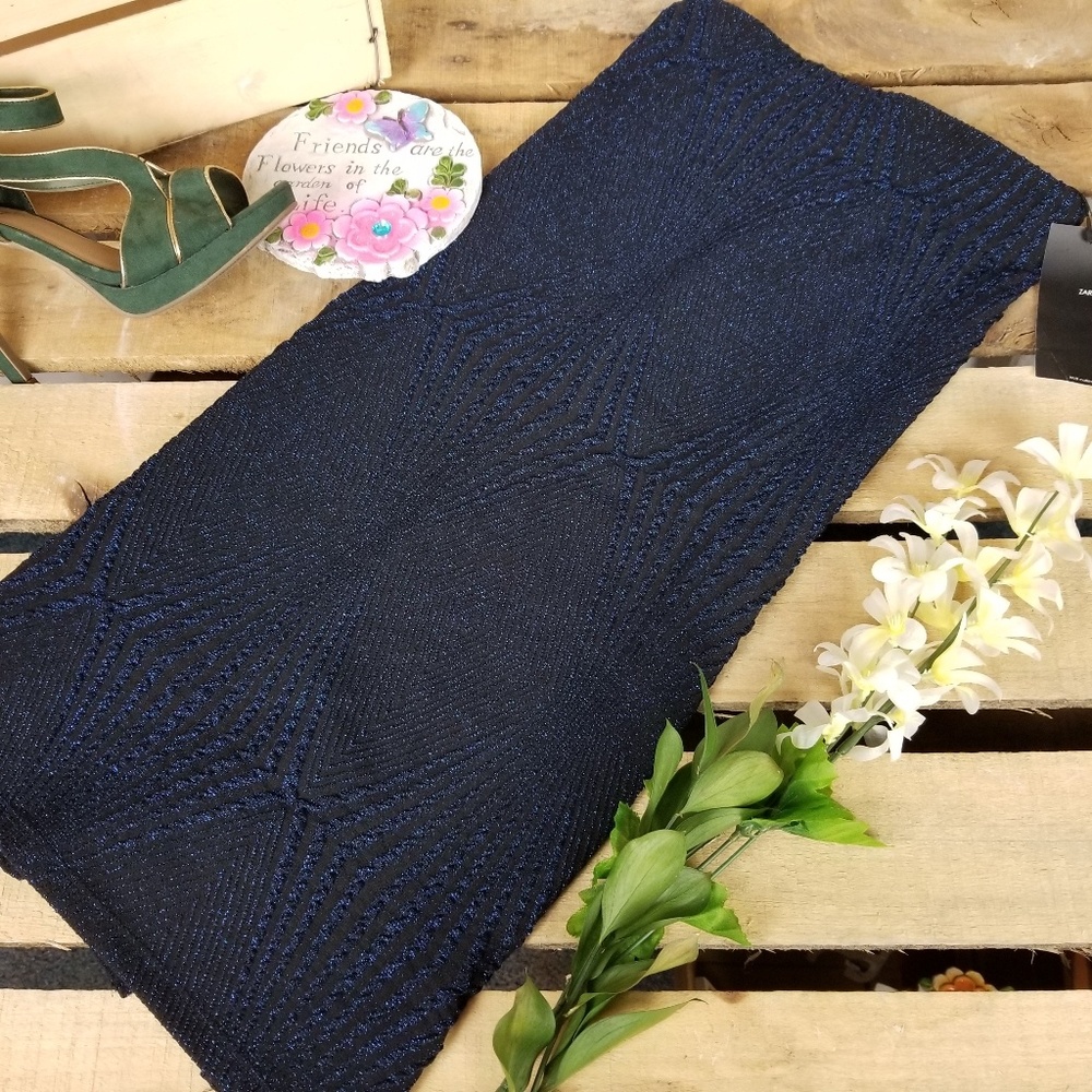 Zara  Black  glitter Pencil  Skirt Small 232